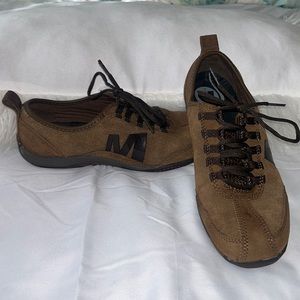 Merrell Tango Posh Lace Dark Earth Brown Leather/Suede Sneaker - Women’s 7.5